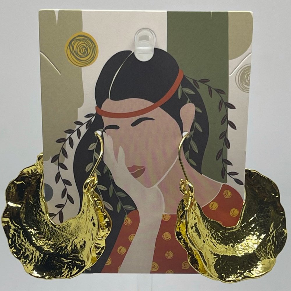 "The Golden Night" Heavy Alloy Drop Earrings - Picture 4 of 4